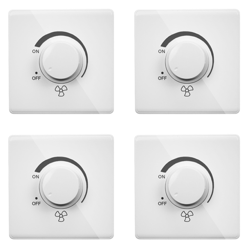 4X 86 Type Ceiling Fan Adjustment Stepless Speed Controller Wall Switch 220V 10A-image-OPC-PJW2QFG-NEW