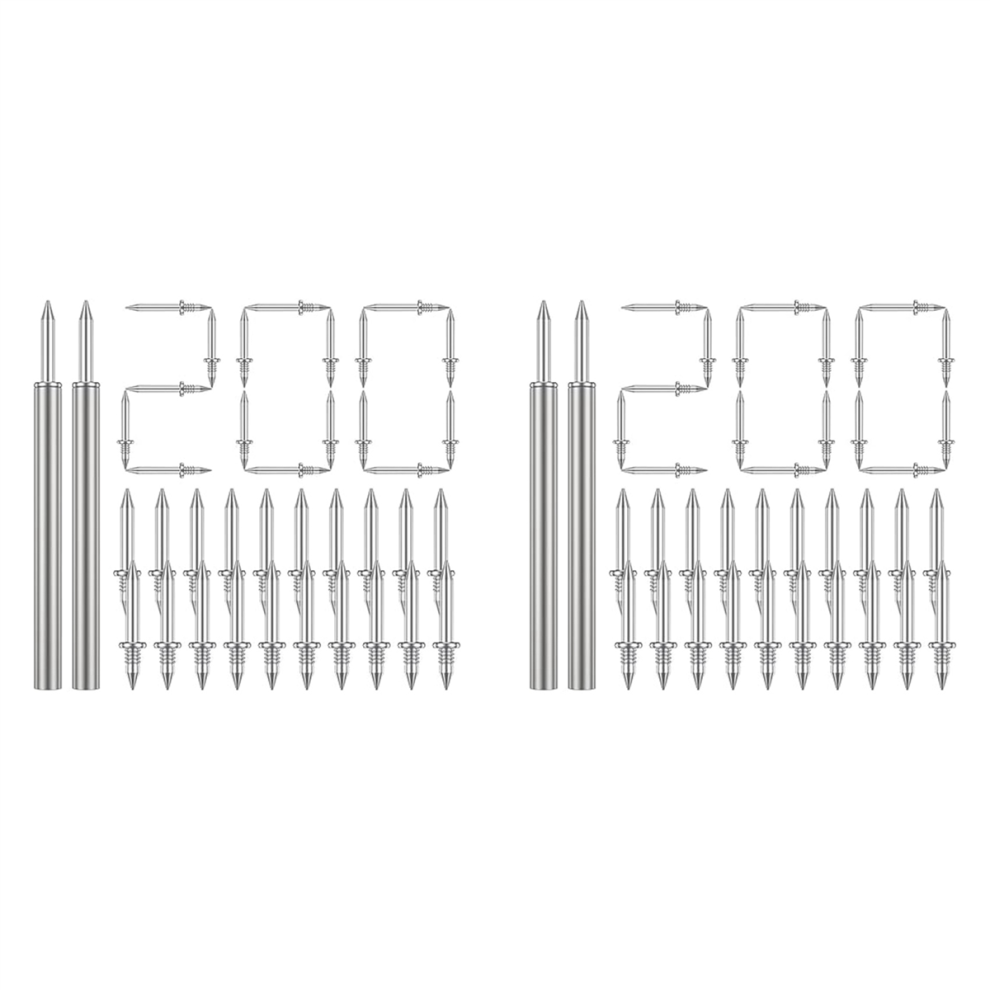 400 Pcs Double- Skirting Thread Seamless Nail,Rust-Proof No Trace Screws Set With 4 Rods, Nail 4854095509209