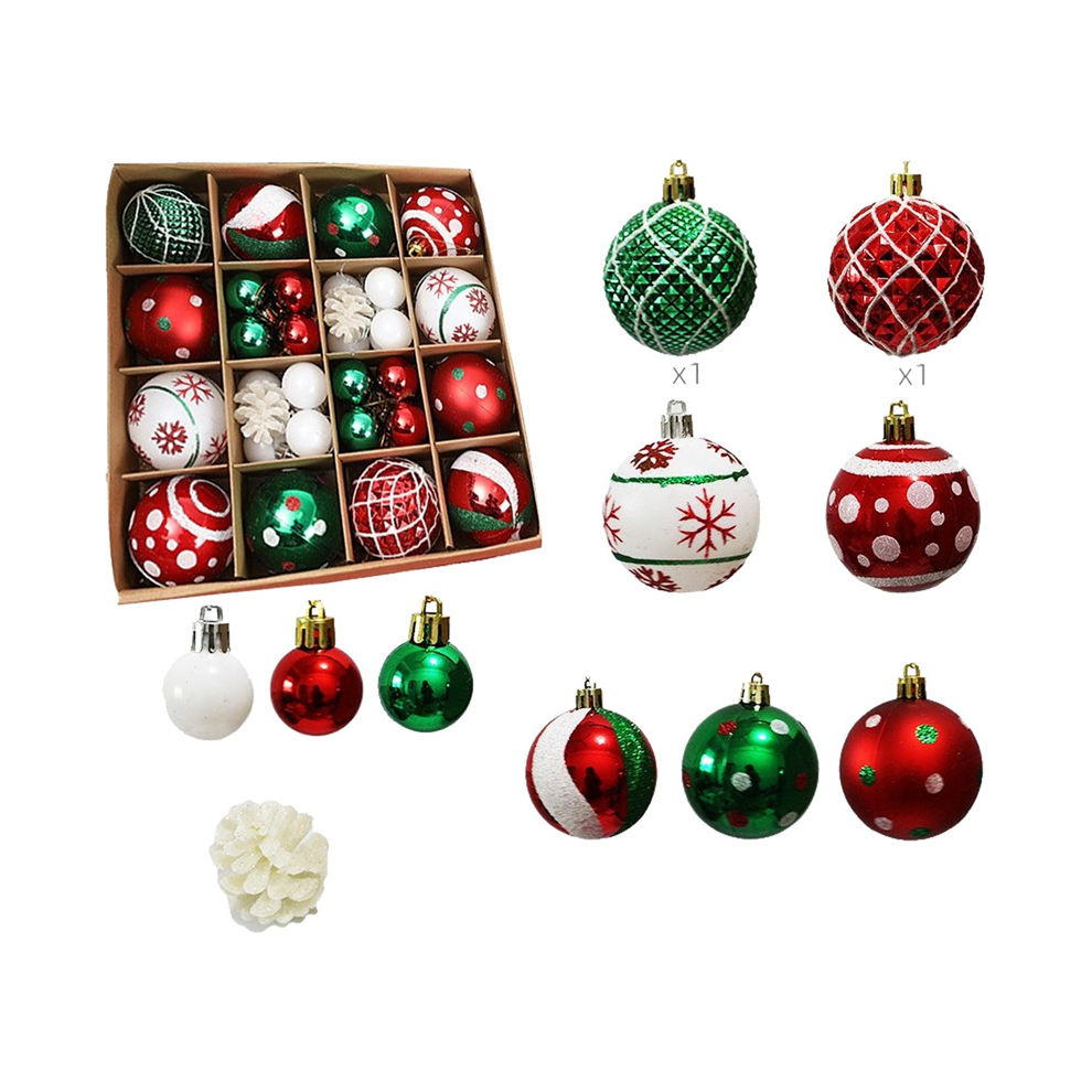 Melitt 42Pcs Christmas Ball Ornaments Shatterproof Baubles,A