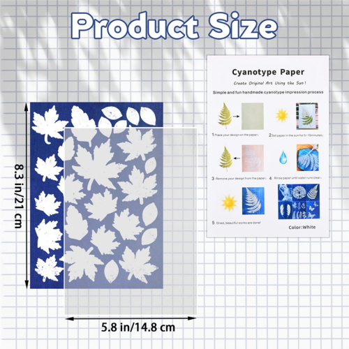 Sun Print Paper Kit, Cyanotype Paper, 32 Sheets 2