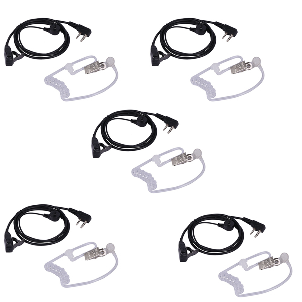 5X 2 Pin Covert Acoustic Air Tube Mic Microphone Earphone Earbud Headset Earpiece Headphone For 4854095524899