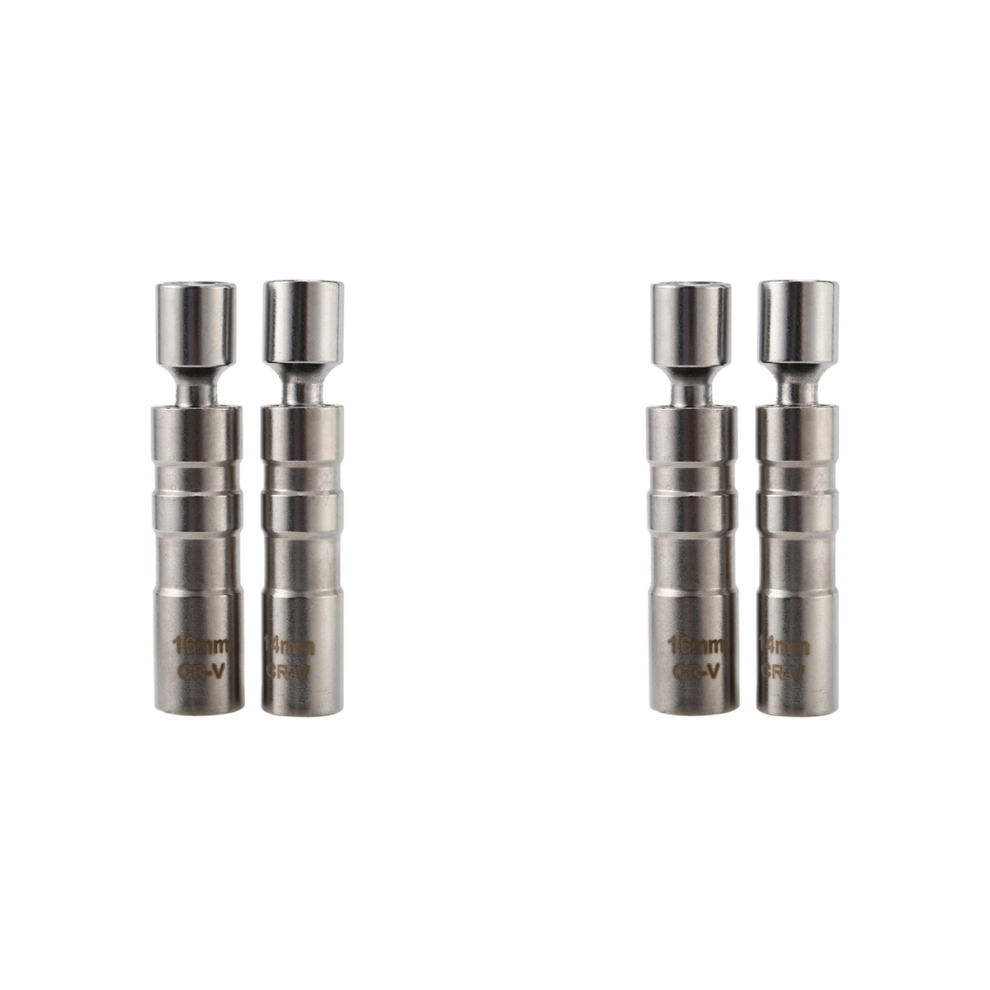 2X 14Mm & 16Mm Thin Wall Magnetic Swivel Spark Plug Socket - 3/8-Inch Drive 12-Point Removal Tool 4854095523649