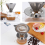 2X pour Over Coffee Dripper Reusable Drip Cone Filter Portable Maker Home Office Camping 4