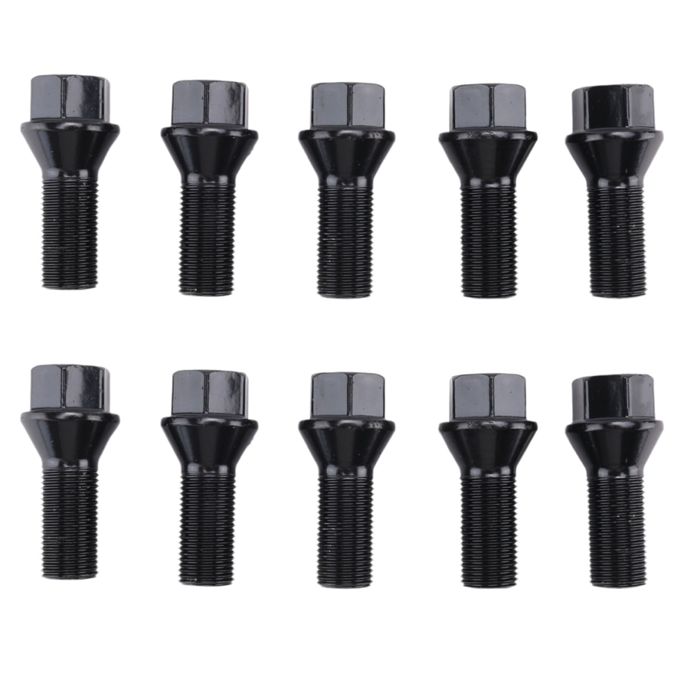 10Pcs M14 X 1.25 Wheel Locking Lug Bolt Nut Steel 36136781151 For - X3 X5 E70 E71 F20 F25 X6 Black 4854095531866