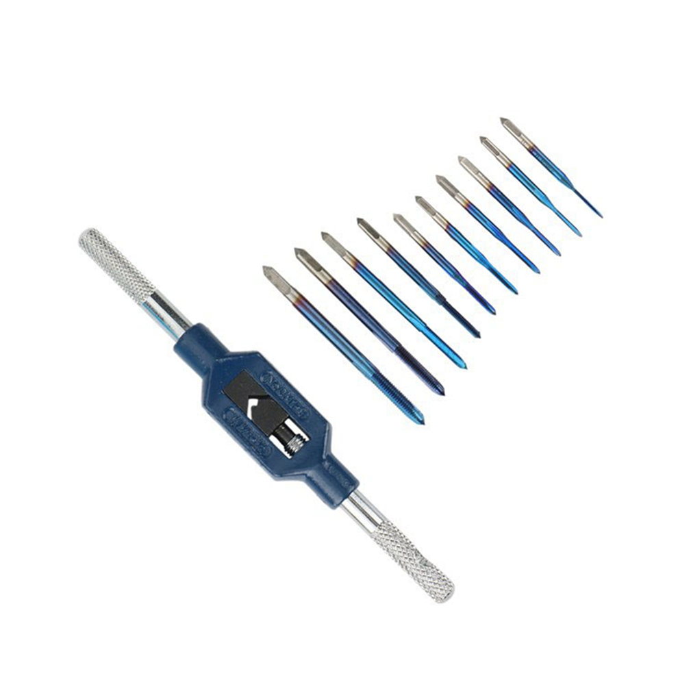 10Pcs M1-M3.5 Thread Taps With Adjustable M1-M8 Wrench 4854095533303