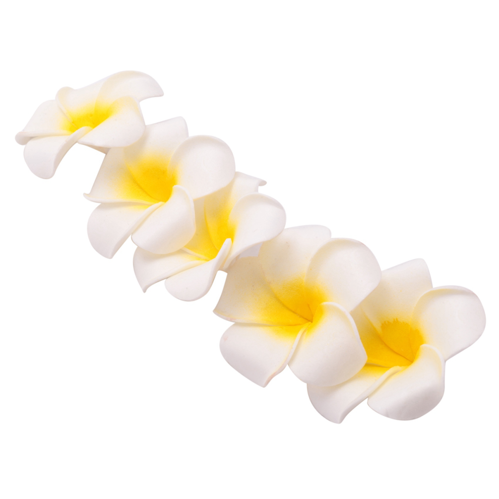 Melitt White 200Pcs Foam Hawaiian Frangipani Artificial Plumeria Flower Petals Cap Hair Hat Wreath Diy Wedding Decoration 5Cm