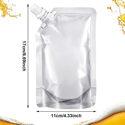 100Pcs Plastic Spout Pouch for Liquid Drink Sealed Packaging Bag 1