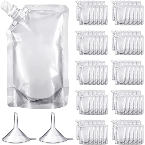 100Pcs Plastic Spout Pouch for Liquid Drink Sealed Packaging Bag