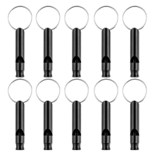 60 Pack Aluminum Whistle, Sports Emergency Survival Whistles with Key Chain,Black