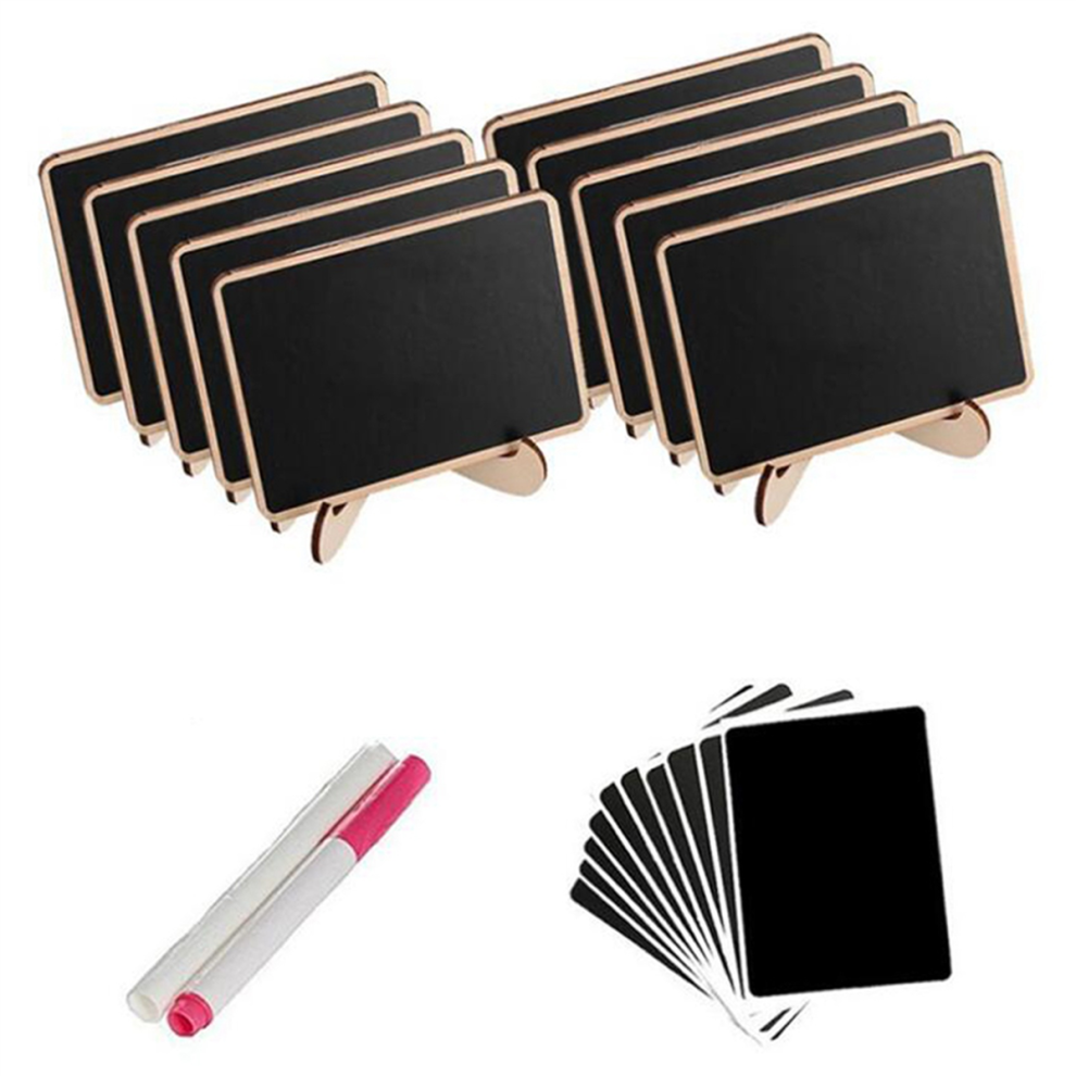Mini Chalkboard Label Signs, 30 Pack Framed Easel Stand Wooden Blackboard For Buffet Food Wedding Place Cards Light 4854095537103