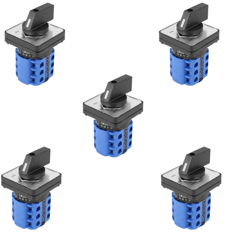5X 3 Positions On-Off-On Changeover Control Rotary Cam Switch 20A 4854095535390