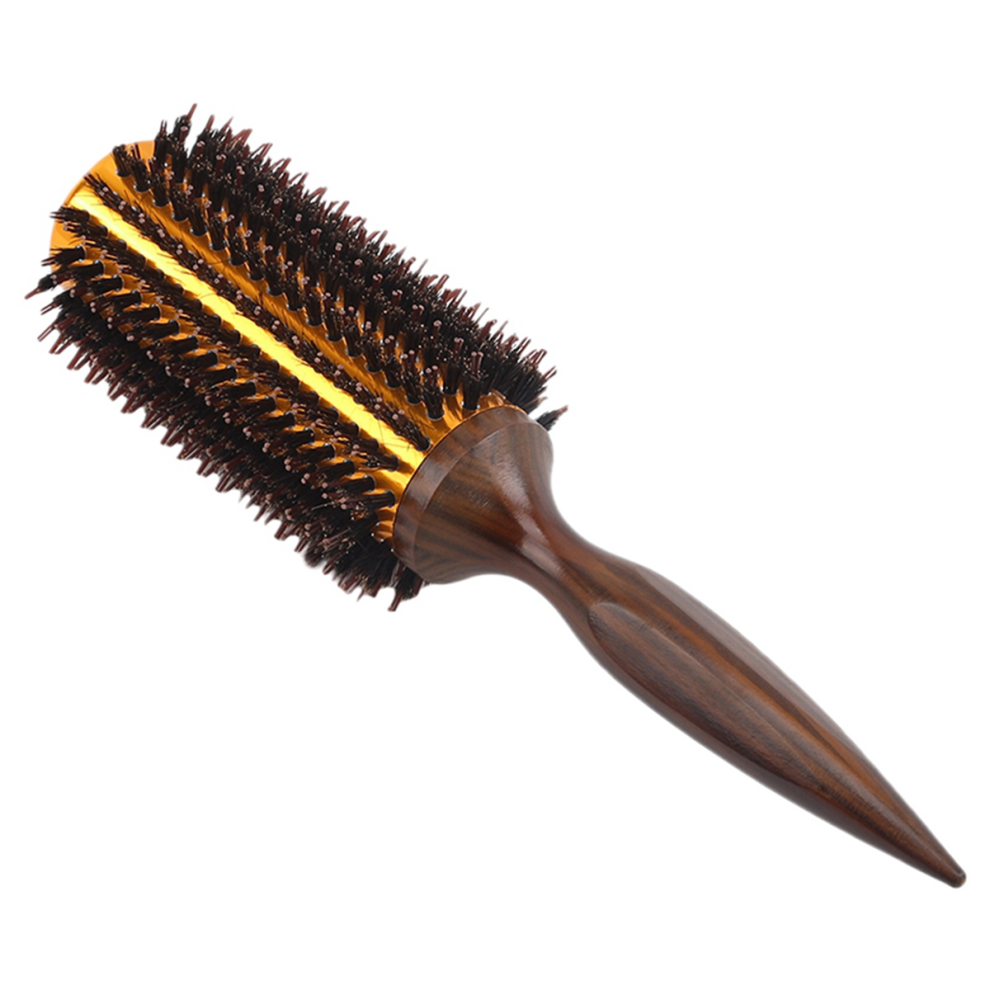Melitt Unisex 10X Straight Twill Hair Comb Boar Bristle Rolling Brush Round Barrel Blowing Curling Diy Hairdressing Styling Tool