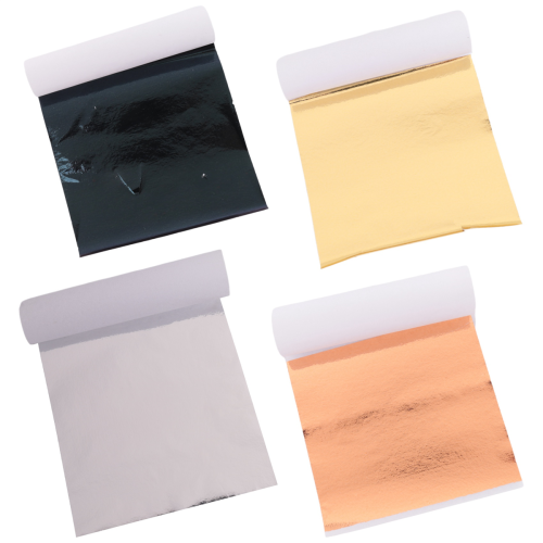 400Pcs Imitation Gold Silver Copper Foil Papers Leaf Flake Sheets 2