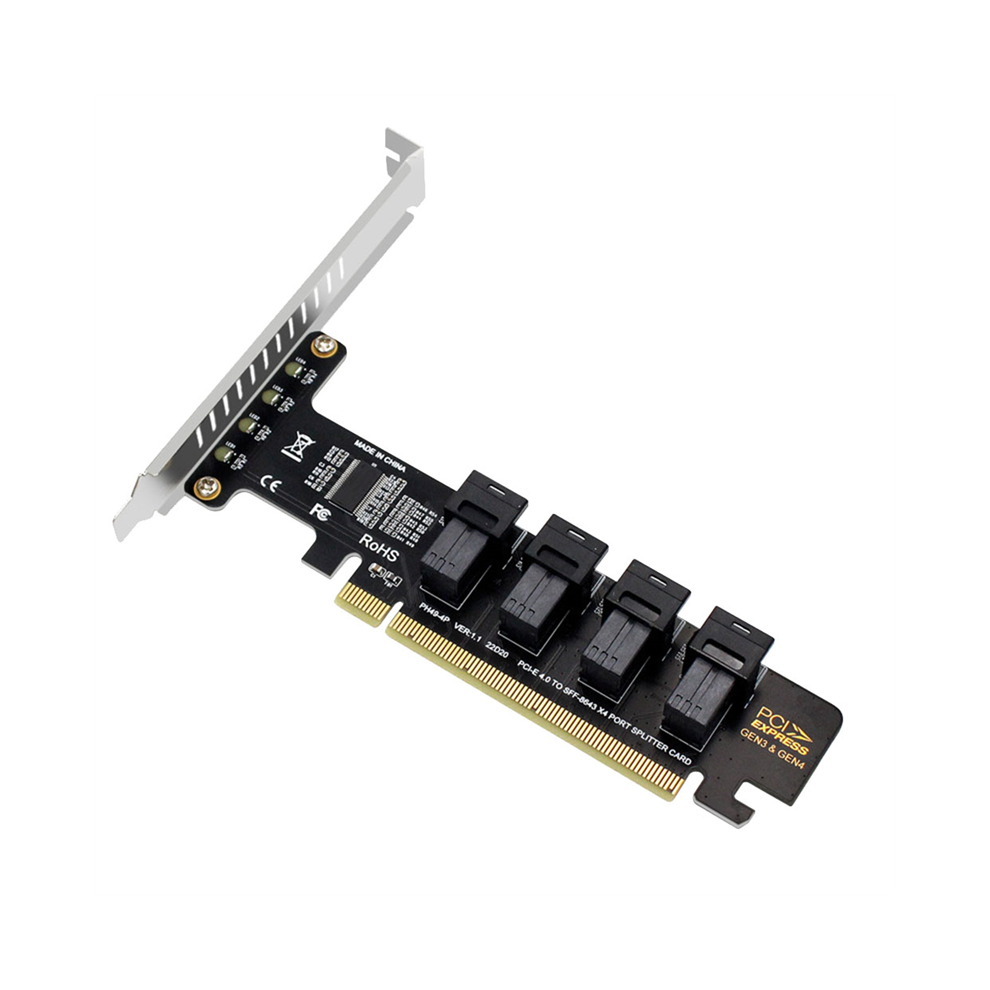 Ngff Pci-E 16X To 4 Ports U.2 Nvme Split Expansion Card Sff-8639/8643 4852447564401