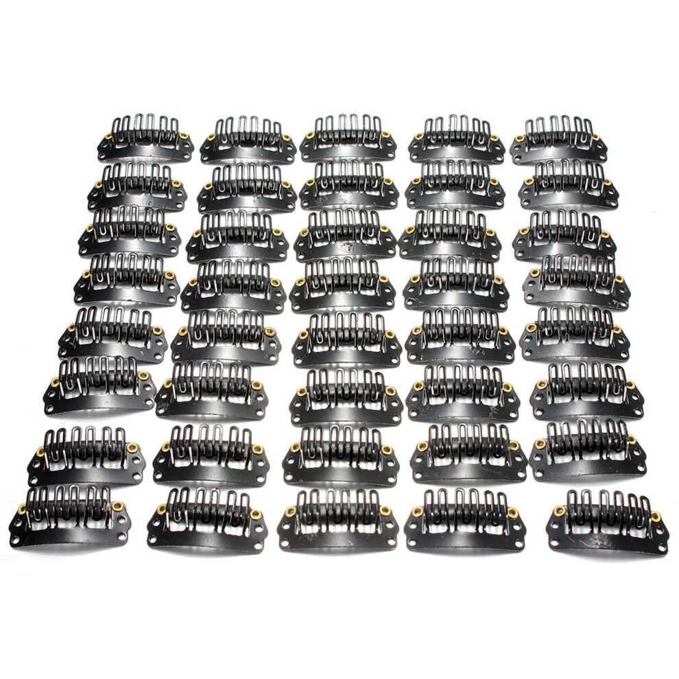 Melitt Unisex Black 400Pcs U-Shaped Clamp For Hair Extensions Wig Clips Diy Comb Frame