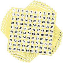 300 Sheets Number Labels Stickers 1-100 Numbers Round 0.4 Inch Small Self-Adhesive for Office