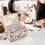 Fabric Sewing Basket with Removable Tray Household Storage Box 3