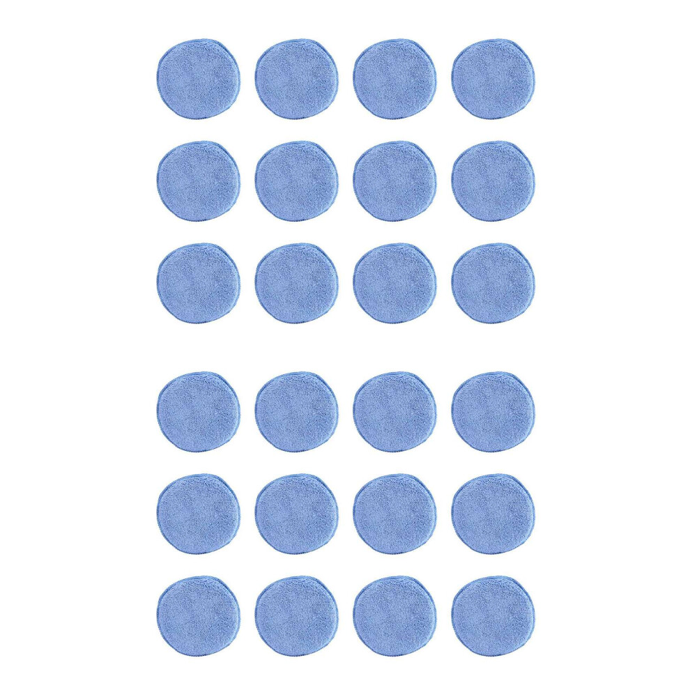 Microfiber Wax Applicator 24Pcs Car Cleaning Polish Foam Sponge Polishing Sponge, Blue 4852447570129