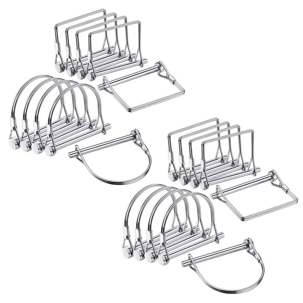 20 Pieces Shaft Locking Pin Safety Coupler 1/4 Inch Diameter in 2 Shapes of Square and Arch (Silver)-image-OPC-PJW2YCF-NEW