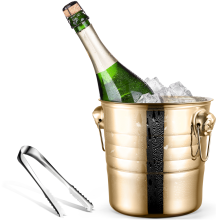 1PC 3L Stainless Steel Ice Bucket Thick (Gold)