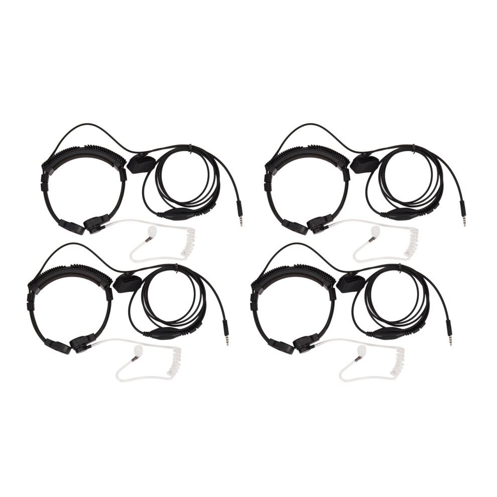 2X 3.5Mm Adjustable Throat Mic Earphone Microphone Covert Acoustic Tube Earpiece Headset With Finger Ptt 4852447576220