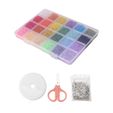 24Colors 3mm Glass Beads for Bracelets Jewelry Making Crafts 12000Pcs