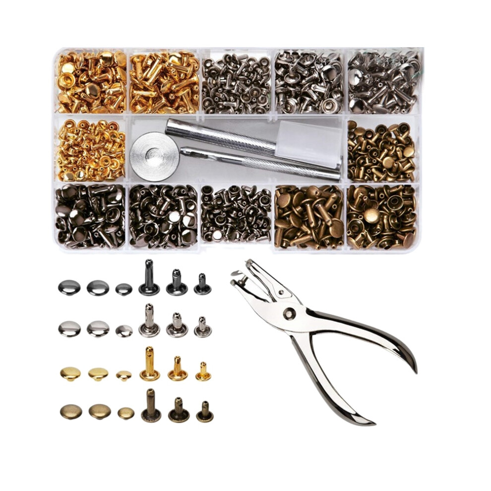 240Pcs/Set Leather Rivets Double Cap Rivet With 4Pcs Fixing Tools 4852447587523