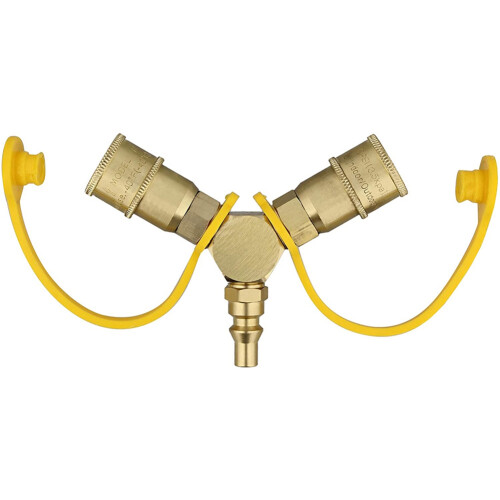 1/4in Tee Y Propane Splitter - 2 Quick Connect Ends 2