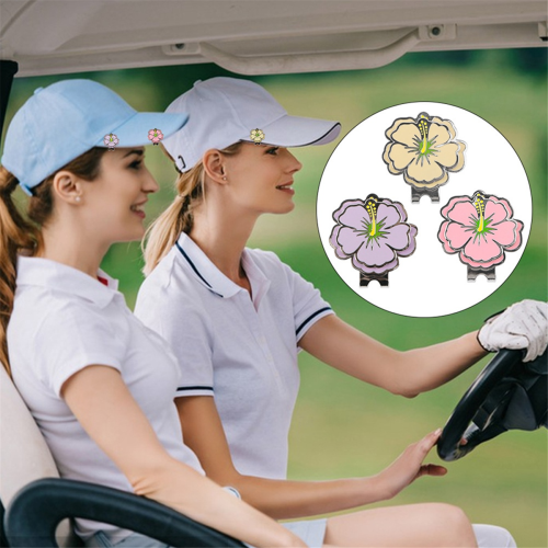 Golf Ball Marker Hat Clip Putting Alignment Cap Clips Pink 2