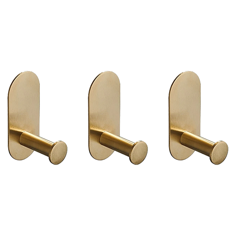 3X Wall Mounted Hand Towel Bar Rack Brushed Round Toilet Paper Holder Hook Hardware Accessories,10Cm Gold 4852447595627