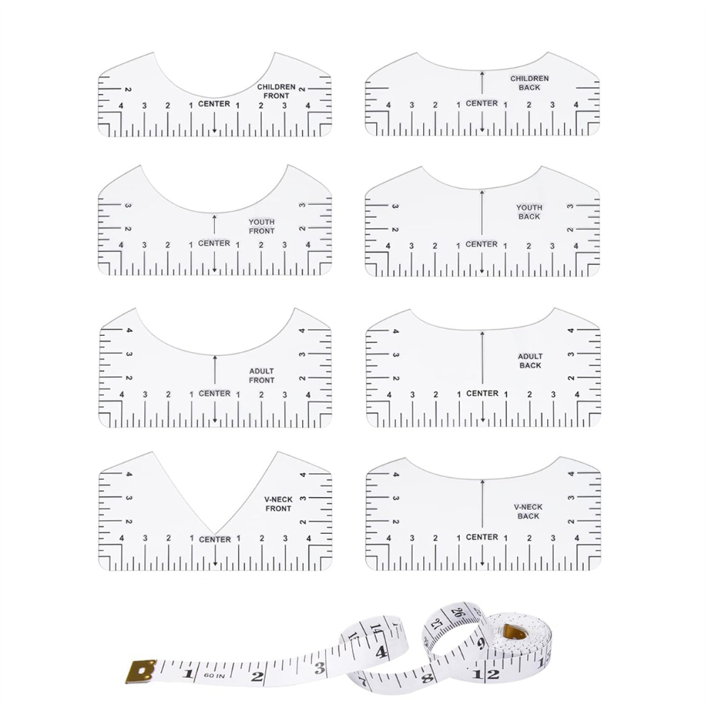 9pcs Tshirt Ruler Guide for Vinyl Alignment-image-OPC-PJW56X2-NEW