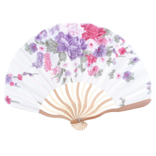 3X Bamboo Flower Printed Japanese Style Foldable Hand Held Fan Gift Decor