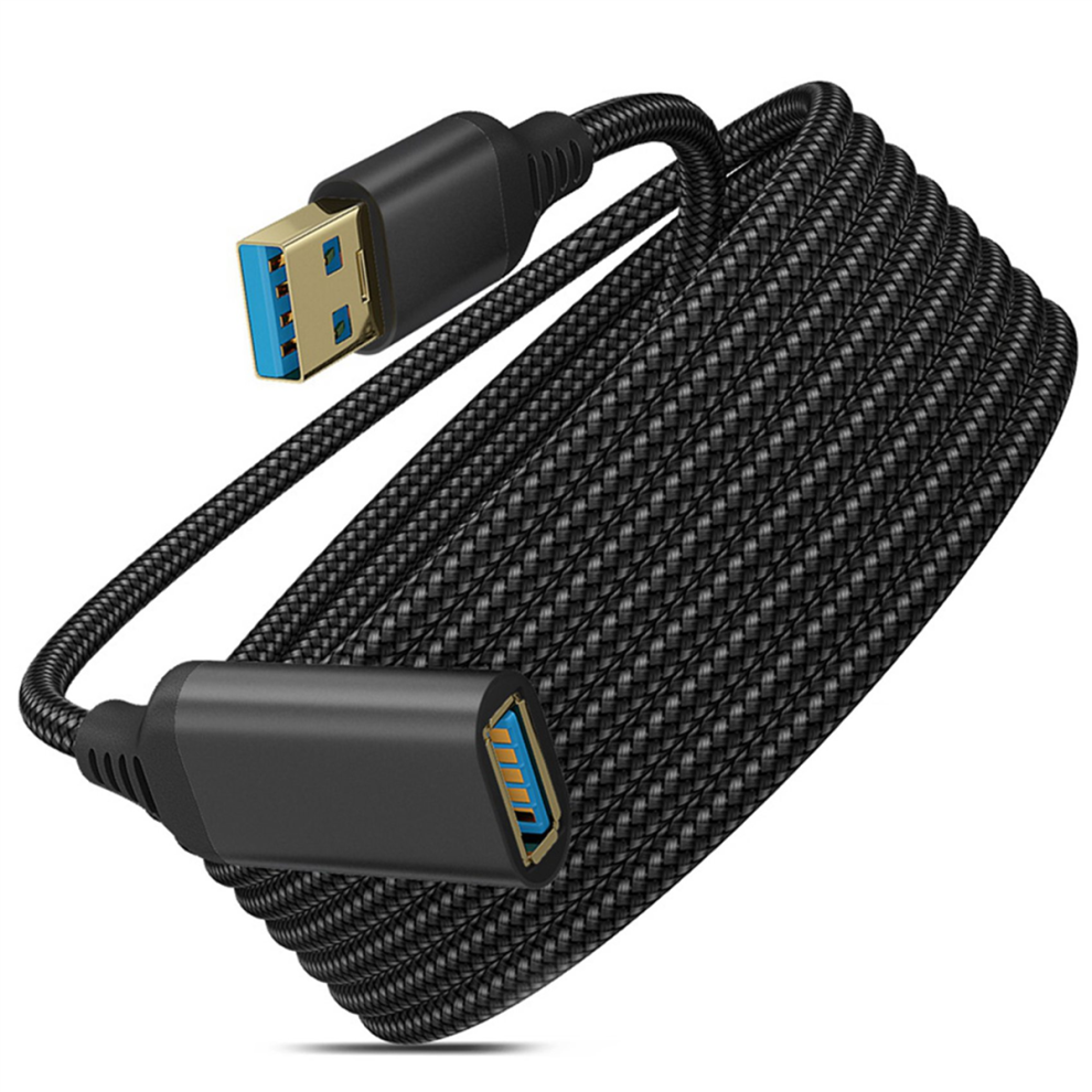 2X Usb 3.0 Type A Male-To-Female Extension Cable, Braided Material, High Data Transmission Cable (0.5M/1.6Ft) 4852447502151
