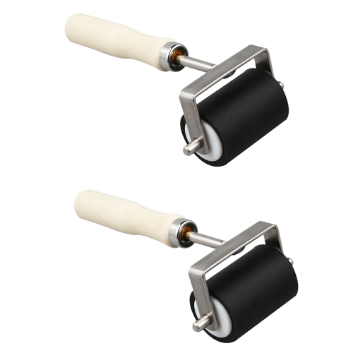 2pcs 5cm Heavy Duty Hard Rubber Roller Printing Inks Brayer Art Craft Tool