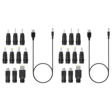 2X DC Power Cord USB to 5.5X2.1 Multifunctional Dc Interchangeable Plug