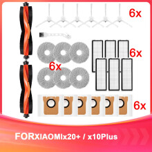 Juego de accesorios para aspiradora robot X20+/X10+: repuesto de cepillo principal, mopa, almohadilla, bolsas para polvo, filtros laterales.