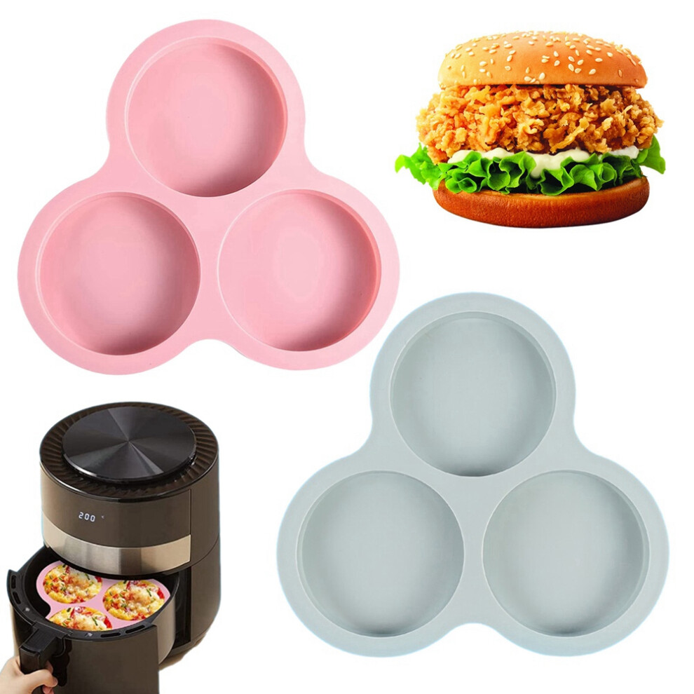 Tauoh Reusable Silicone Mold Air Fryer Egg Pan Cakes Dessert Baked Goods Tools Pink