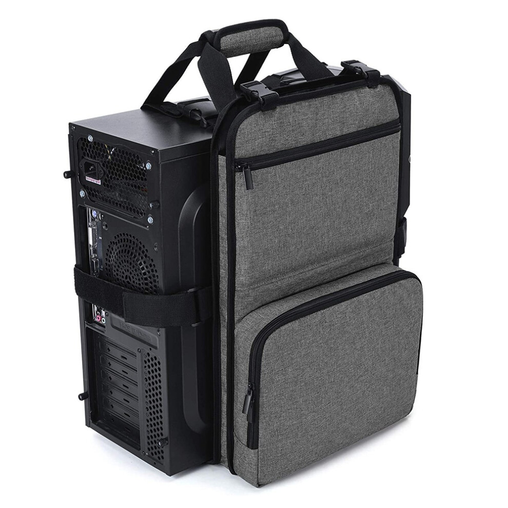 Desktop Computer Case Belt Holder Carrying With Pockets For Keyboard Cable Headphone Transporting 4854061007937