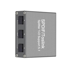 SPDIF Digital Audio Splitter 1x3 Toslink Optical 3 Way Adapter Suppoort LPCM 2.0 DTS -AC3 for /TV//Amplifier