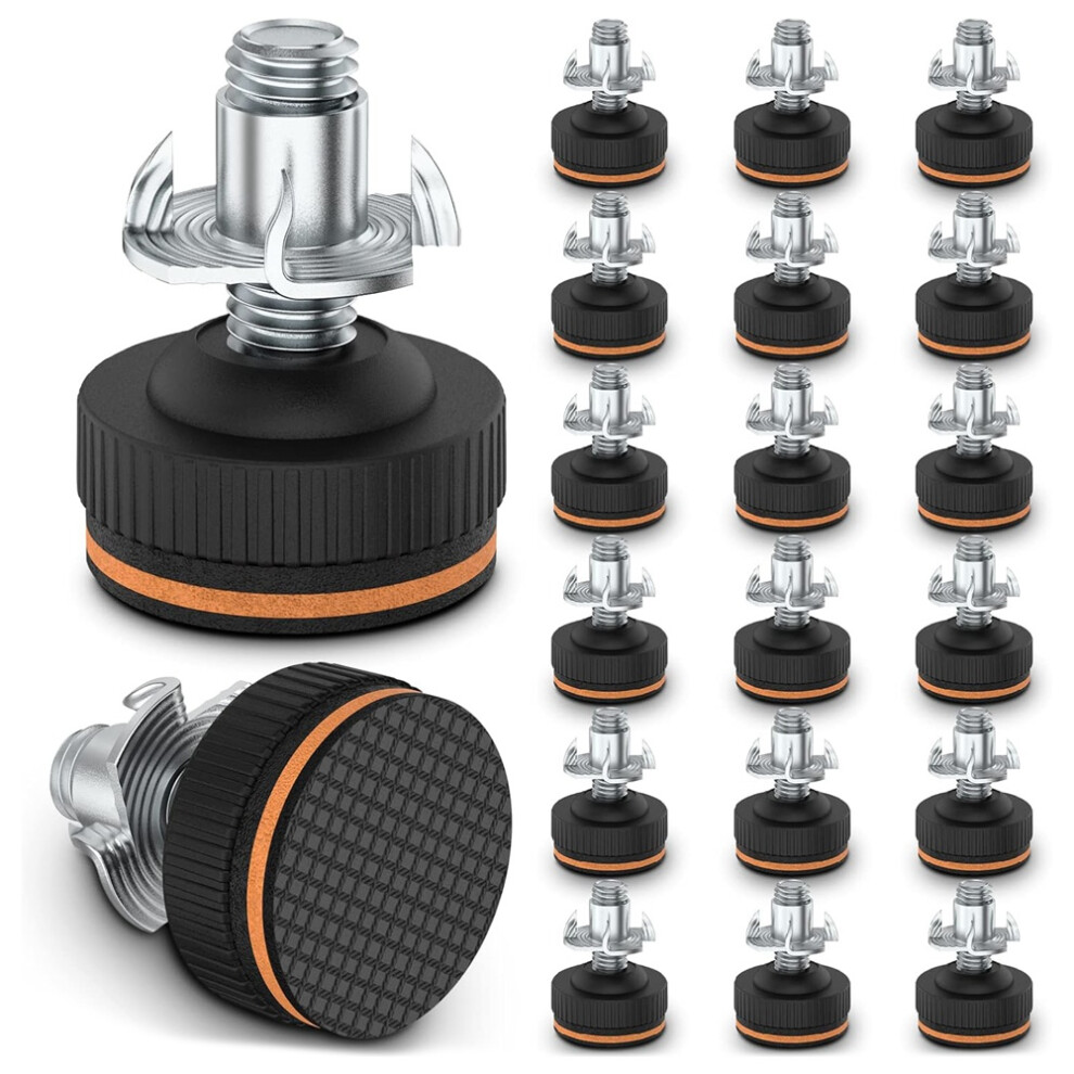20Pcs Adjustable Furniture Levelers With Floor Protectors,3/8In Heavy Duty Leveling Feet Rubber Pads, Leg 4852867435305