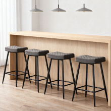 (Grey(Velvet), 4PCS) 2/4PCS Round Velvet Bar Pub Stools Chairs Seats