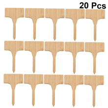 20 Mini Plant Name Tags - Wooden Plant Labels for Garden, Succulent Identification, Outdoor & Indoor Use, 3.5 Inch