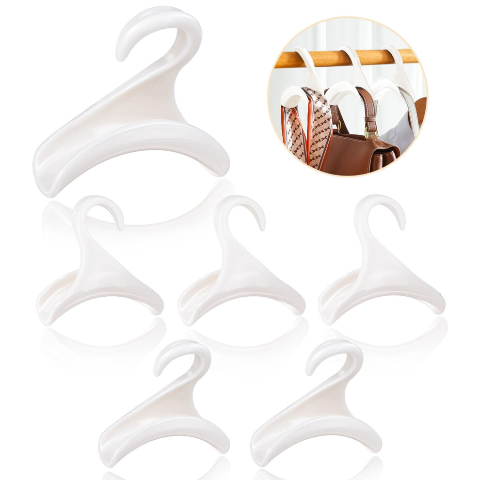 Handbag Hangers Hooks Pack of 6 White Cupboard Storage Organiser for Totes Backpacks Scarves Belts and Ties-image-OPC-PJW5DFG-NEW