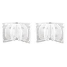 CD Storage Box 10-Piece Pack CD Case Plastic Double-Sided CD,White