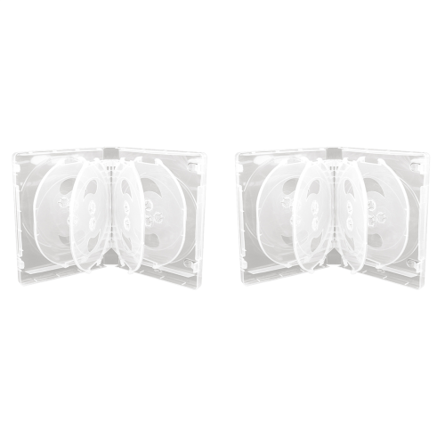 CD Storage Box 10-Piece Pack CD Case Plastic Double-Sided CD,White