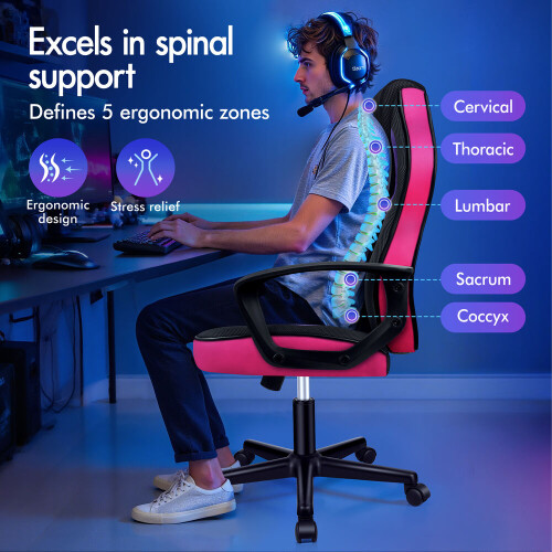 ELFORDSON ELFORDSON Gaming Chair Racing Office Executive Computer Work Purple 1