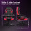 ELFORDSON ELFORDSON Gaming Chair Racing Office Executive Computer Work Red 7