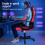 ELFORDSON ELFORDSON Gaming Chair Racing Office Executive Computer Work Red 2