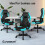 ELFORDSON ELFORDSON Gaming Chair Racing Office Executive Computer Work Cyan 10