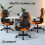 ELFORDSON ELFORDSON Gaming Chair Racing Office Executive Computer Work Orange 9